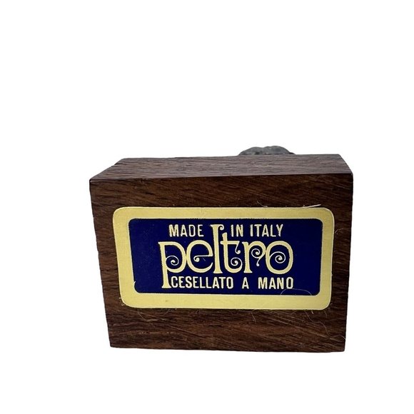 Peltro Pewter Girl Ballerina Figurine On Wood Stand Made In Italy 3” Tall VTG - Picture 9 of 10